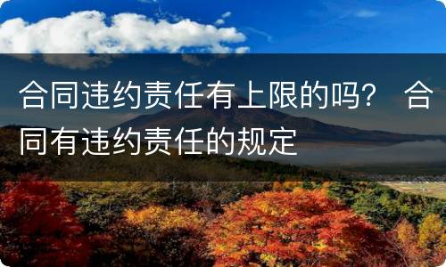 合同违约责任有上限的吗？ 合同有违约责任的规定