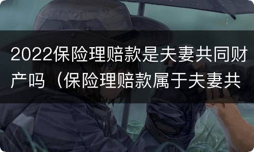 2022保险理赔款是夫妻共同财产吗（保险理赔款属于夫妻共同财产吗）