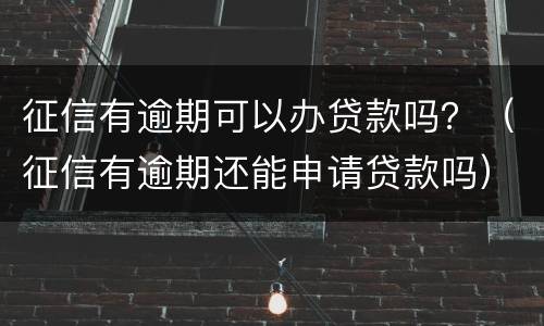 征信有逾期可以办贷款吗？（征信有逾期还能申请贷款吗）