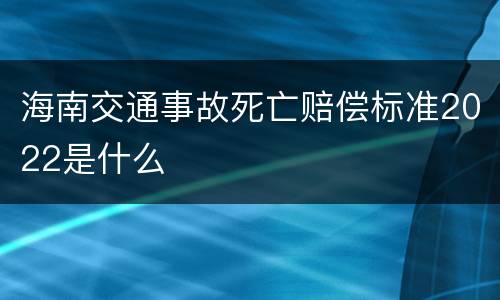 海南交通事故死亡赔偿标准2022是什么