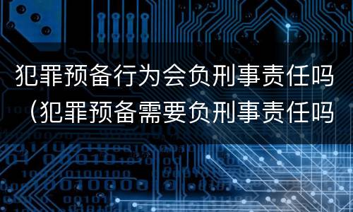 犯罪预备行为会负刑事责任吗（犯罪预备需要负刑事责任吗）