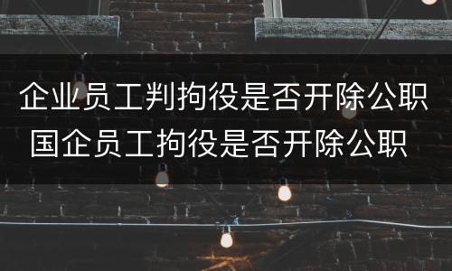 企业员工判拘役是否开除公职 国企员工拘役是否开除公职