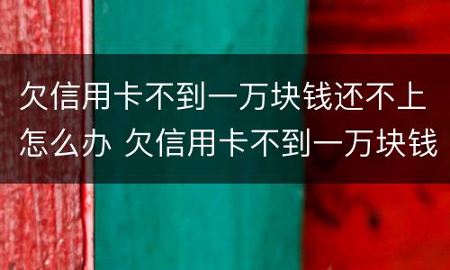欠信用卡不到一万块钱还不上怎么办 欠信用卡不到一万块钱还不上怎么办呢