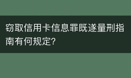 窃取信用卡信息罪既遂量刑指南有何规定？