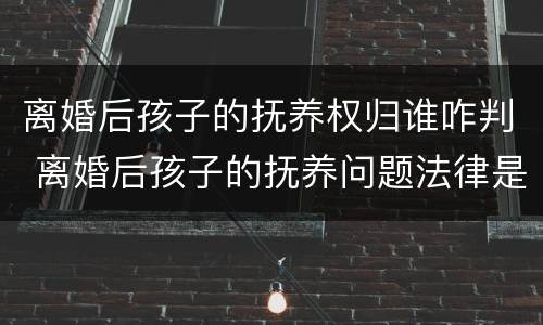 离婚后孩子的抚养权归谁咋判 离婚后孩子的抚养问题法律是怎么规定的