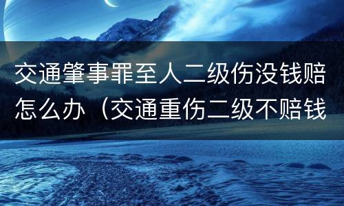 交通肇事罪至人二级伤没钱赔怎么办（交通重伤二级不赔钱判几年）