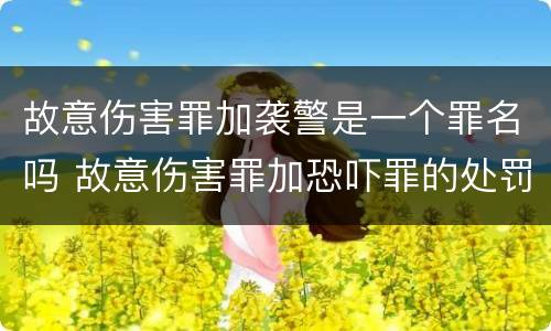 故意伤害罪加袭警是一个罪名吗 故意伤害罪加恐吓罪的处罚