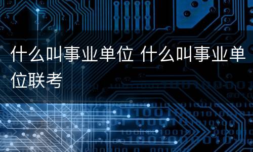 什么叫事业单位 什么叫事业单位联考