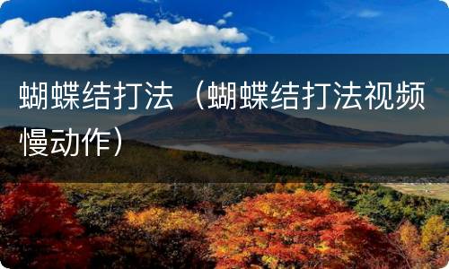 蝴蝶结打法（蝴蝶结打法视频慢动作）