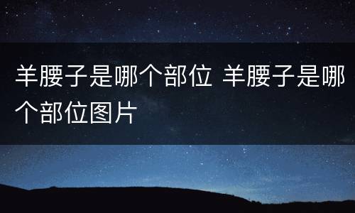 羊腰子是哪个部位 羊腰子是哪个部位图片