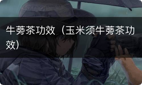 牛蒡茶功效（玉米须牛蒡茶功效）
