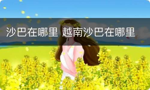 沙巴在哪里 越南沙巴在哪里