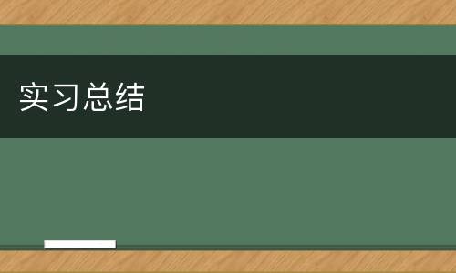 实习总结