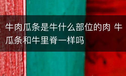 牛肉瓜条是牛什么部位的肉 牛瓜条和牛里脊一样吗