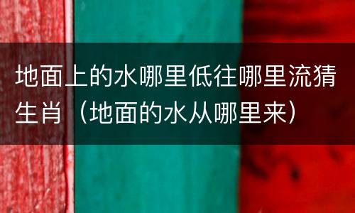 地面上的水哪里低往哪里流猜生肖（地面的水从哪里来）