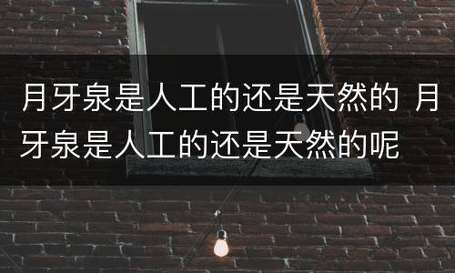 月牙泉是人工的还是天然的 月牙泉是人工的还是天然的呢