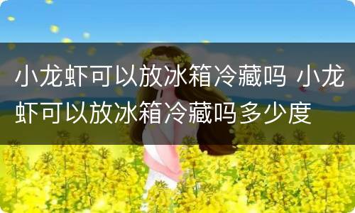 小龙虾可以放冰箱冷藏吗 小龙虾可以放冰箱冷藏吗多少度