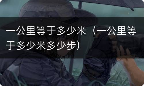 一公里等于多少米（一公里等于多少米多少步）
