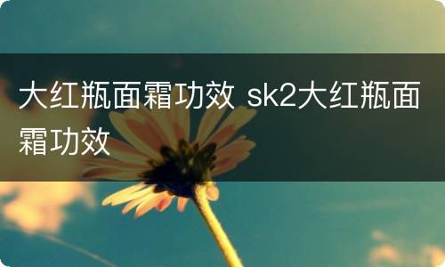 大红瓶面霜功效 sk2大红瓶面霜功效