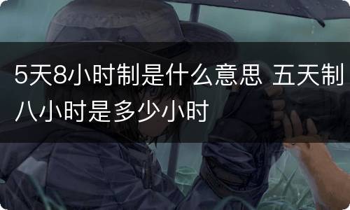 5天8小时制是什么意思 五天制八小时是多少小时