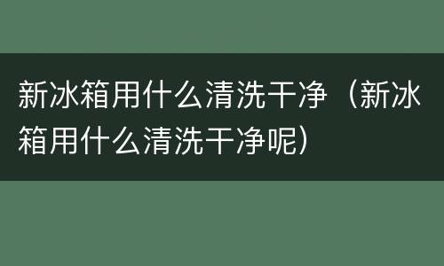 新冰箱用什么清洗干净（新冰箱用什么清洗干净呢）