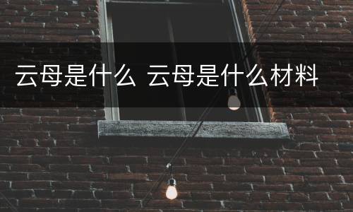 云母是什么 云母是什么材料
