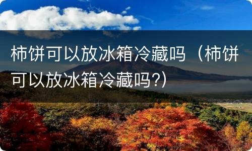 柿饼可以放冰箱冷藏吗（柿饼可以放冰箱冷藏吗?）