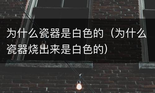 为什么瓷器是白色的（为什么瓷器烧出来是白色的）