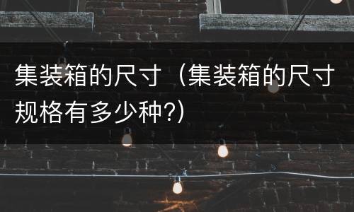 集装箱的尺寸（集装箱的尺寸规格有多少种?）