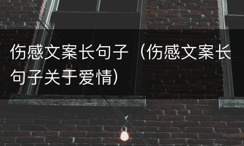 伤感文案长句子（伤感文案长句子关于爱情）