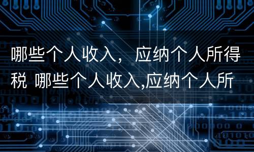 哪些个人收入，应纳个人所得税 哪些个人收入,应纳个人所得税税率