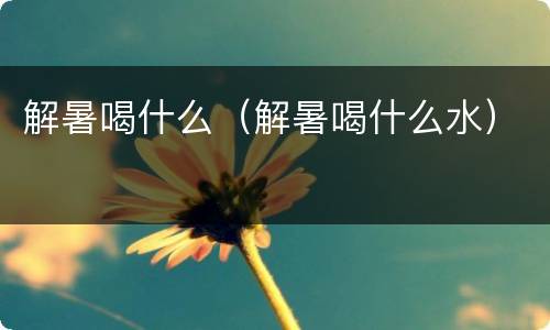 解暑喝什么（解暑喝什么水）