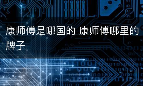 康师傅是哪国的 康师傅哪里的牌子