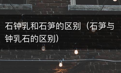 石钟乳和石笋的区别（石笋与钟乳石的区别）