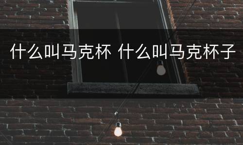 什么叫马克杯 什么叫马克杯子