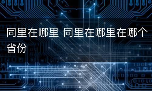 同里在哪里 同里在哪里在哪个省份