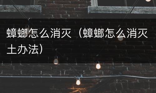 蟑螂怎么消灭（蟑螂怎么消灭土办法）