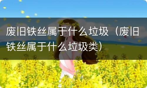 废旧铁丝属于什么垃圾（废旧铁丝属于什么垃圾类）