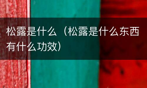 松露是什么（松露是什么东西有什么功效）