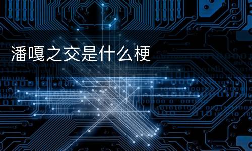 潘嘎之交是什么梗
