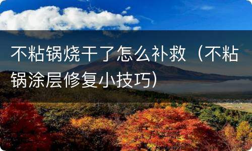 不粘锅烧干了怎么补救（不粘锅涂层修复小技巧）