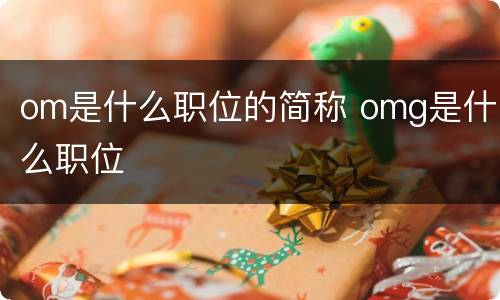 om是什么职位的简称 omg是什么职位