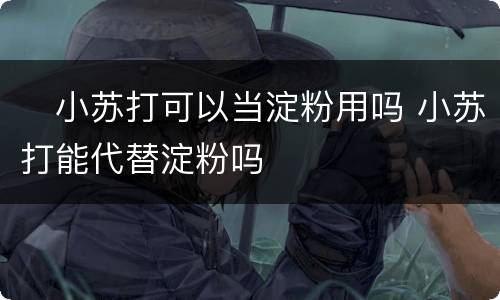 ​小苏打可以当淀粉用吗 小苏打能代替淀粉吗