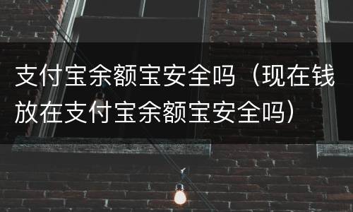 支付宝余额宝安全吗（现在钱放在支付宝余额宝安全吗）