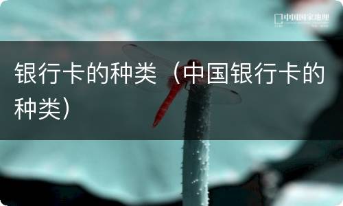 银行卡的种类（中国银行卡的种类）