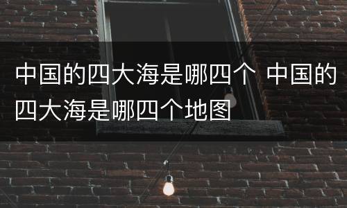 中国的四大海是哪四个 中国的四大海是哪四个地图