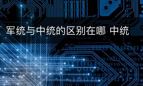 军统与中统的区别在哪 中统