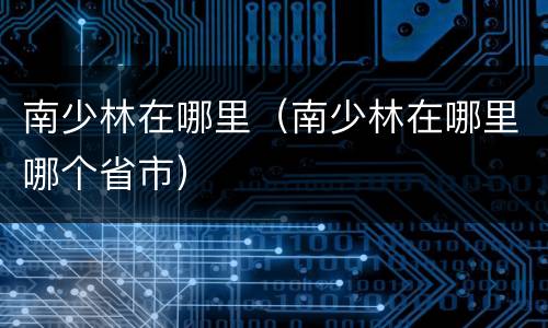 南少林在哪里（南少林在哪里哪个省市）