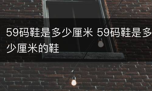 59码鞋是多少厘米 59码鞋是多少厘米的鞋