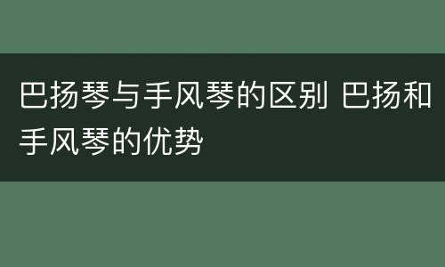 巴扬琴与手风琴的区别 巴扬和手风琴的优势